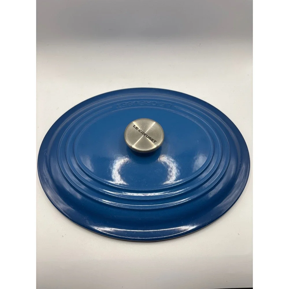 Le Creuset Signature Cast Iron Oval Dutch Oven Marseille Blue 4.25 Qt Size 27